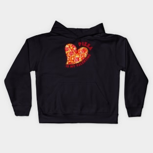 Pizza is My Valentine Cute Pepperoni Pizza Heart Kids Hoodie